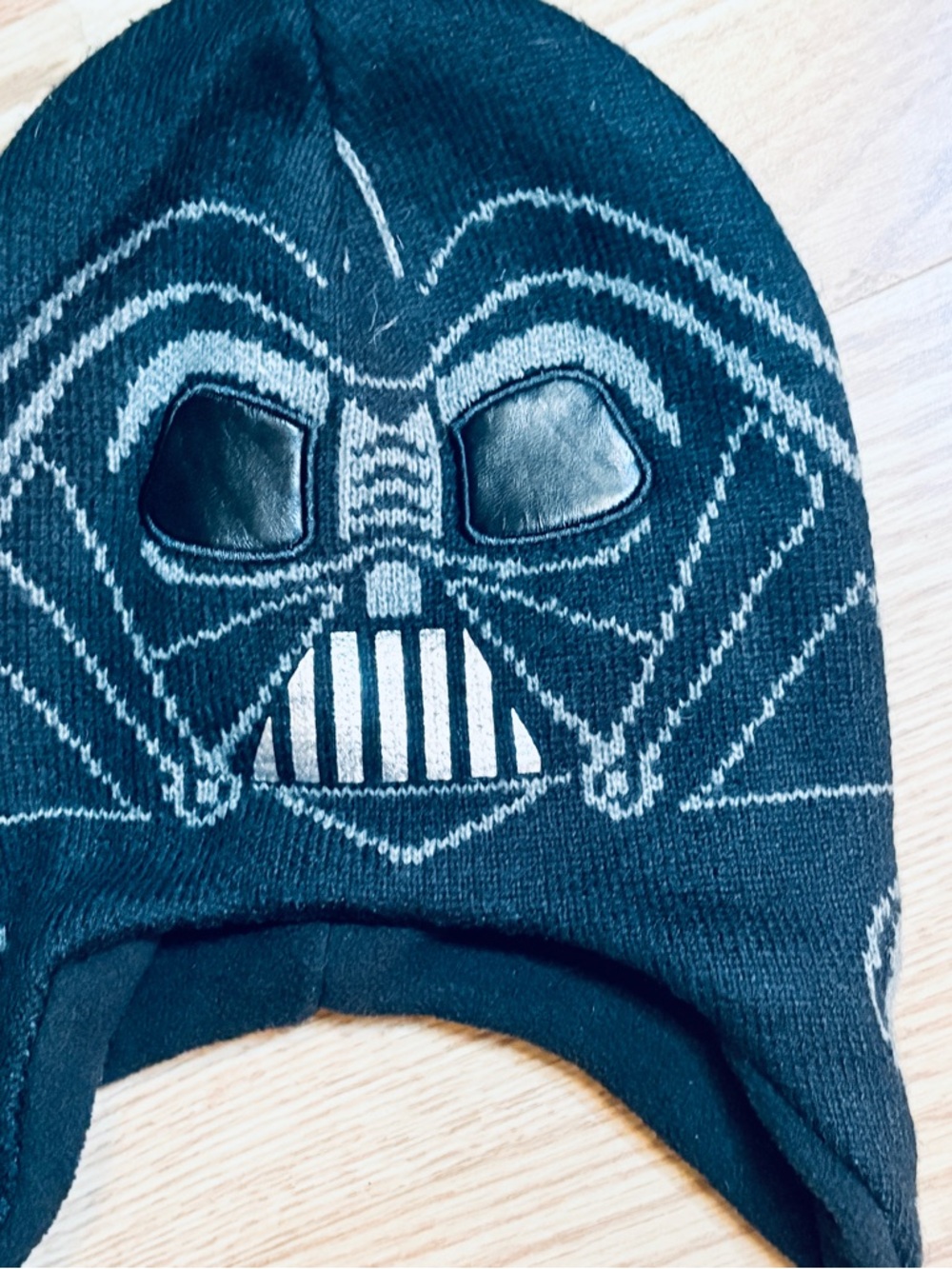 Kids Black Darth Vader Knit One-Piece Hat